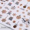 Polish New Year Xmas Winter Design Holographics 3D Glitter Gold White Nail Stickers
