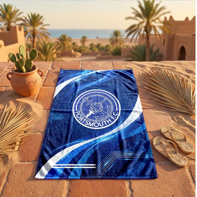 Portsmouth FC Print Microfiber Beach Towel Quick Dry Absorbent Large Towel For Beach Swimming Travel