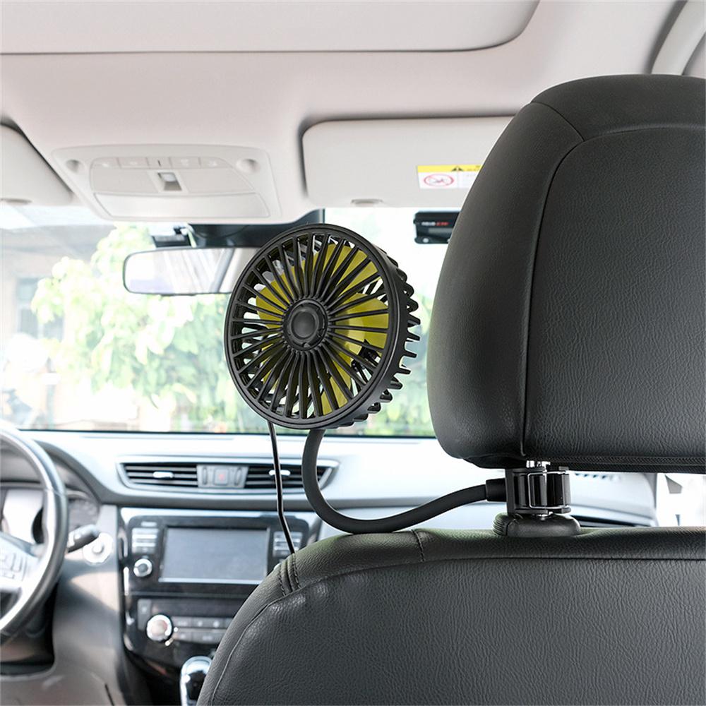Adjustable Car Fan 360-Degree Free Universal USB Car Cooling Fans Dashboard/Back Seat 3-Speed Auto Exquisite Wind Air Cooler
