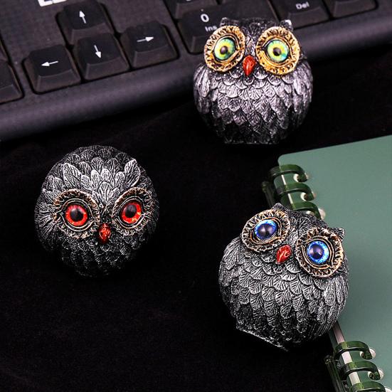 Миниатюрная фигурка совы-хранителя Yousheng, украшение из смолы, сова-счастливчик, настольная статуэтка мудрого наблюдателя, пухлая сова с большими глазами, подарок для любителей птиц