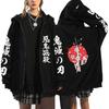 Anime Demon Slayer Kamado Nezuko And Kamado Tanjirou Printed Hooded Men Women Zip Hoodies Harajuku Sweatshirt Male Zipper Jacket
