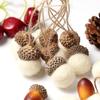 10 Pcs Felt Acorn Ball Garland Felt Acorn Ornaments Fall Thanksgiving Hanging Acorn Decor for Tree with Rope Christmas Farmhouse Mantel Wall Decor