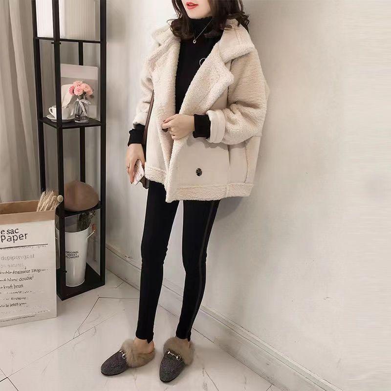 Plus-Size Women's Suede Fur Motorcycle Jacket for Autumn/Winter