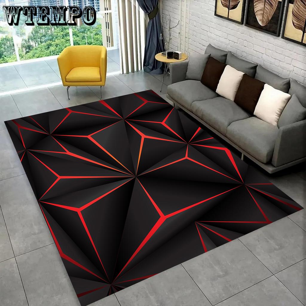3D Visual Carpet Abstract Geometric Grid Living Room Decoration Carpet
