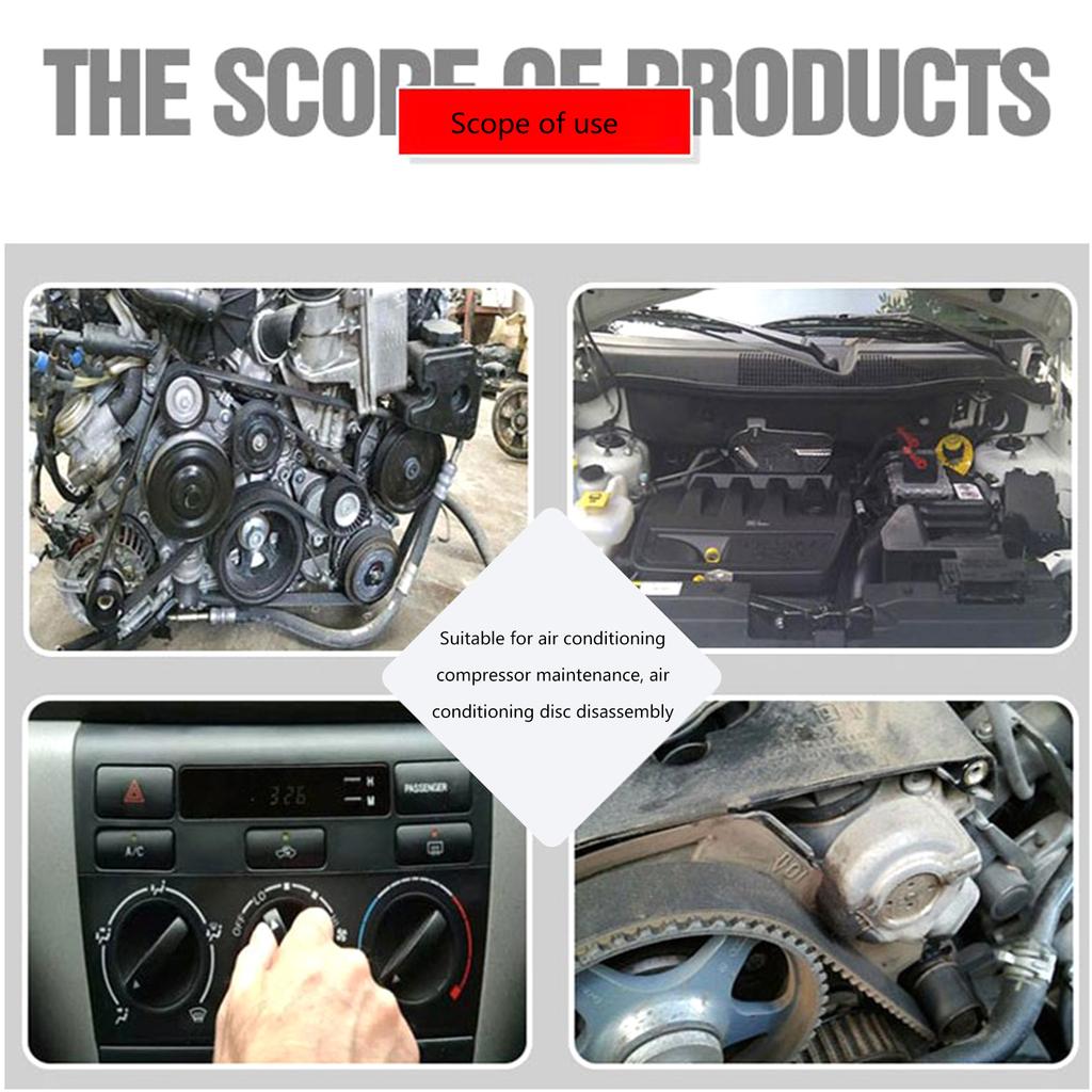 Инструмент для ремонта автомобильного кондиционера Набор инструментов для снятия присоски муфты компрессора кондиционера Съемник ступицы Установщик Инструмент для разборки автомобиля