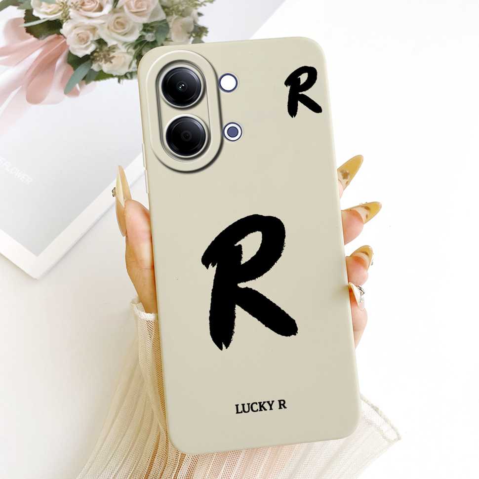 For vivo Y05 4G Case Fashion Simple Letters A-Z Silicone Back Cover For Vivo Y11D VIVO Y05 4G Bumper Phone Cases Shockproof