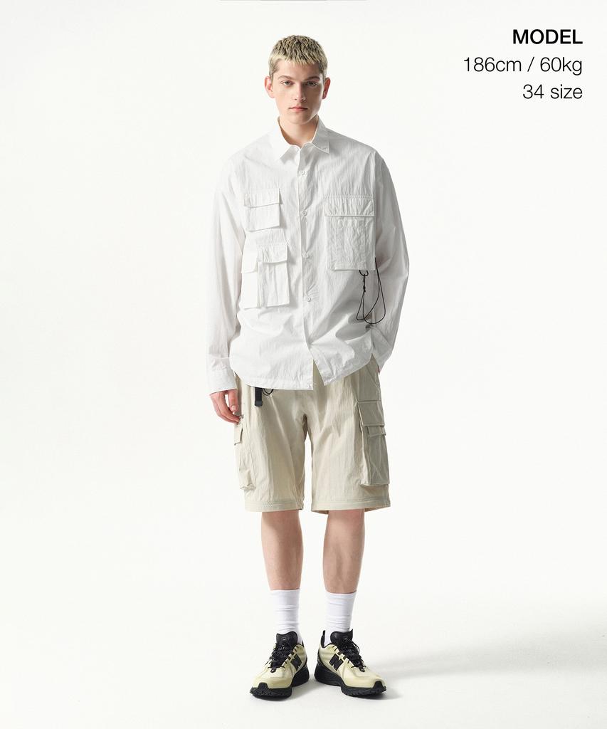 MUSINSA STANDARD [City Leisure] Wide Belted Detachable Cargo Pants [Dusty Cream]