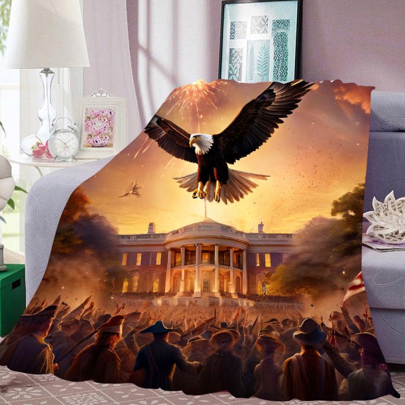 День Независимости Цифровая Печать Фланелевое Одеяло - Дом, Кондиционирование, Одеяло для Сна и Подарочное Одеяло