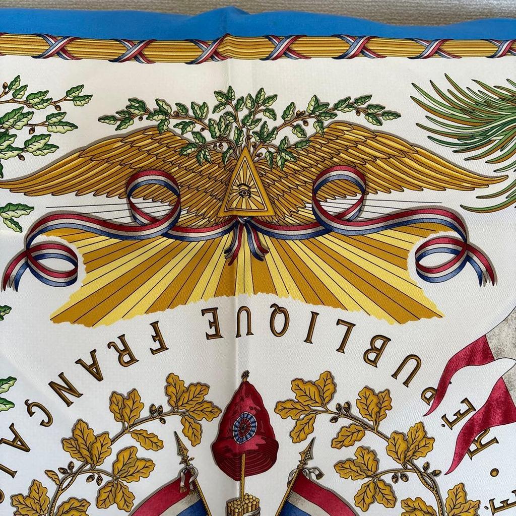 Used HERMES Silk Scarf French Revolution