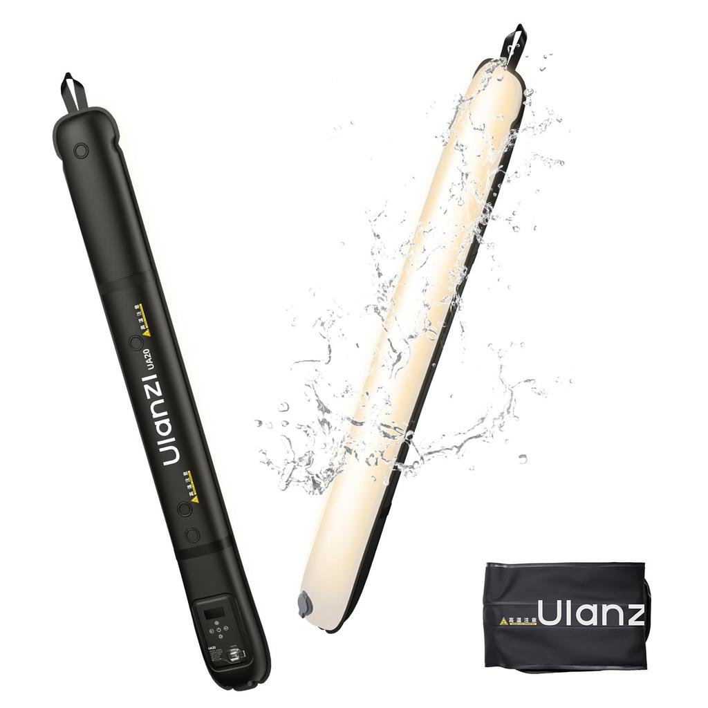 Ulanzi UA20 20W LED Video Inflatable Tube Light with Color Temperature CRI 2500mAh High Screw Foldable Handheld Expanding LED Light for Live and