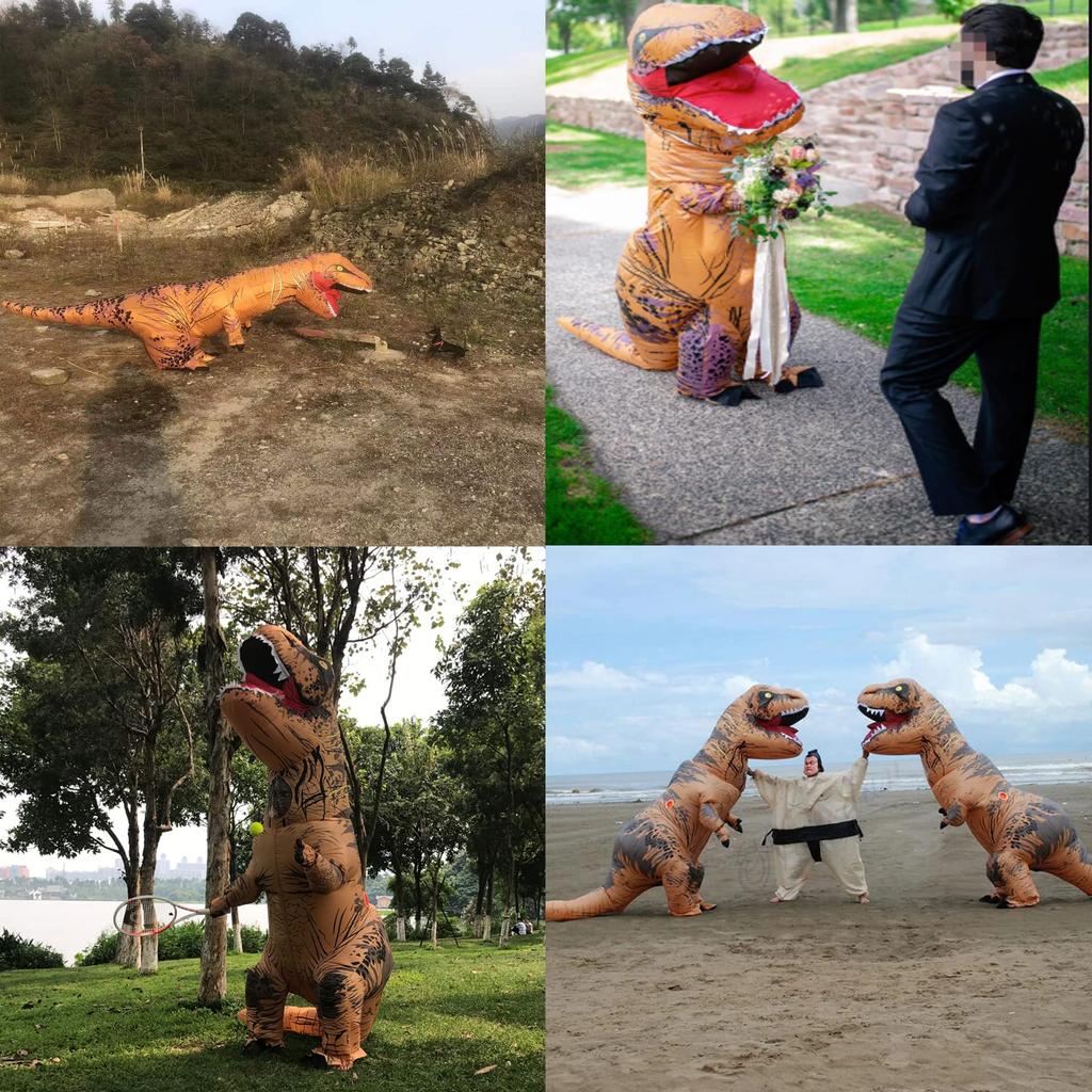 DAIFUQIHUA Dinosaur Tyrannosaurus Rex Inflatable Cosplay Kigurumi Set of Adult Size Kigurumi, 4, Unisex,