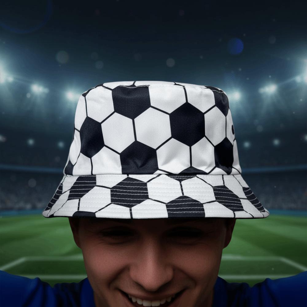 Folding Soccer Pattern Bucket Cap Korean Style Football Fisherman Hat Sunscreen Basin Cap Women