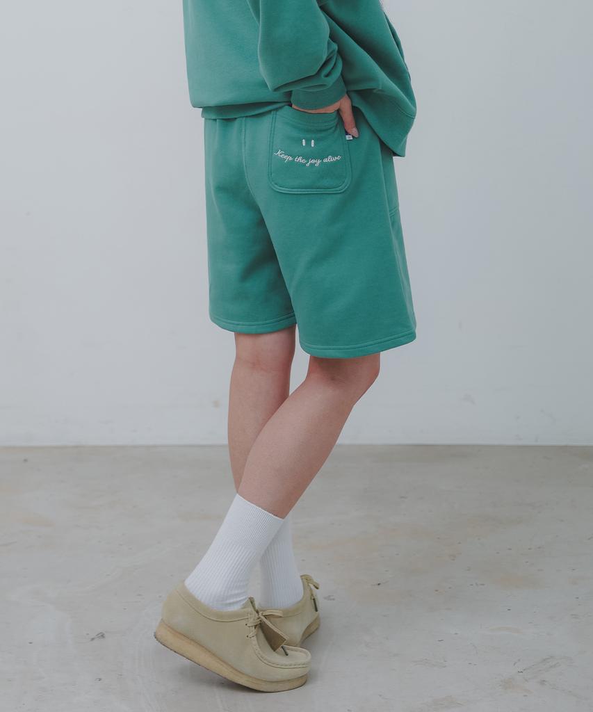 BAKKEN Smile Embroidered Logo Shorts Bk2985_Green