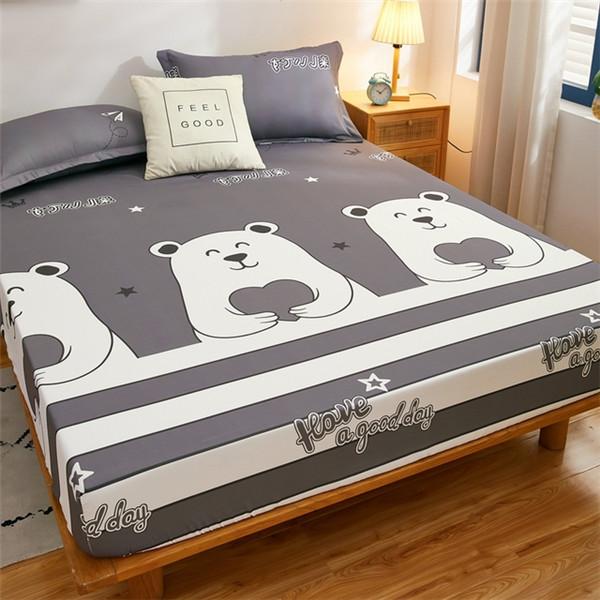 New Waterproof Bed Sheet Printed Cartoon Bed Fitted Sheet Mattress Covers Deep Pocket Bed Protector Sheet