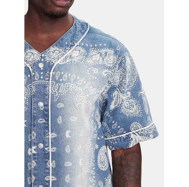 Рубашка Karl Kani Paisley Denim Baseball