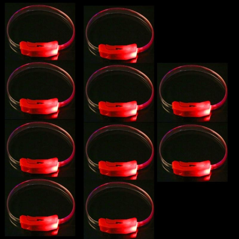 10 шт. Светящиеся браслеты LED Разноцветные Светящиеся Пластиковые Браслеты Аксессуары для Дня Рождения и Концертов