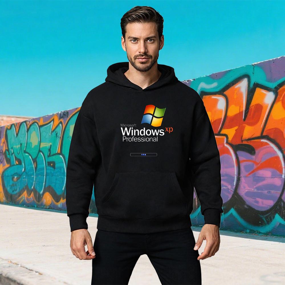 Windows XP Professional Print Sweatshirt Autumn Mens Casual Loose Pullover Breathable Hoodies Hippie Style Womens Sweater Winter