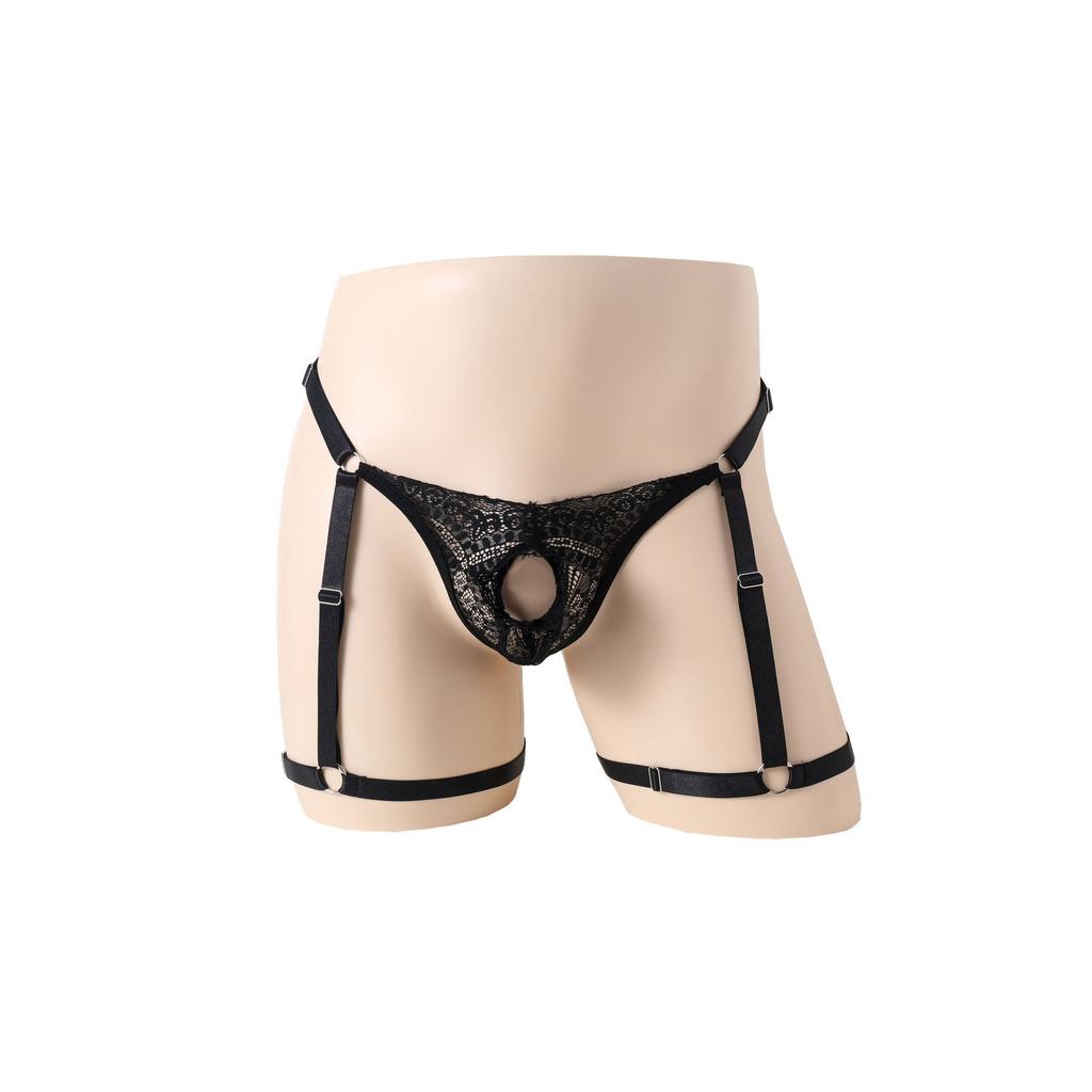 Мужское секс-белье регулируемое отверстие кружево мужские боксеры перспектива сексуальные мужские секс-стринги