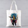 Kujo Jotaro JOJO Сумка для покупок в стиле аниме Джутовая сумка для покупок JOJO's Bizarre Adventure Bag Сумка-тоут для покупок в стиле манга Многоразовая сумка для покупок Bolsa