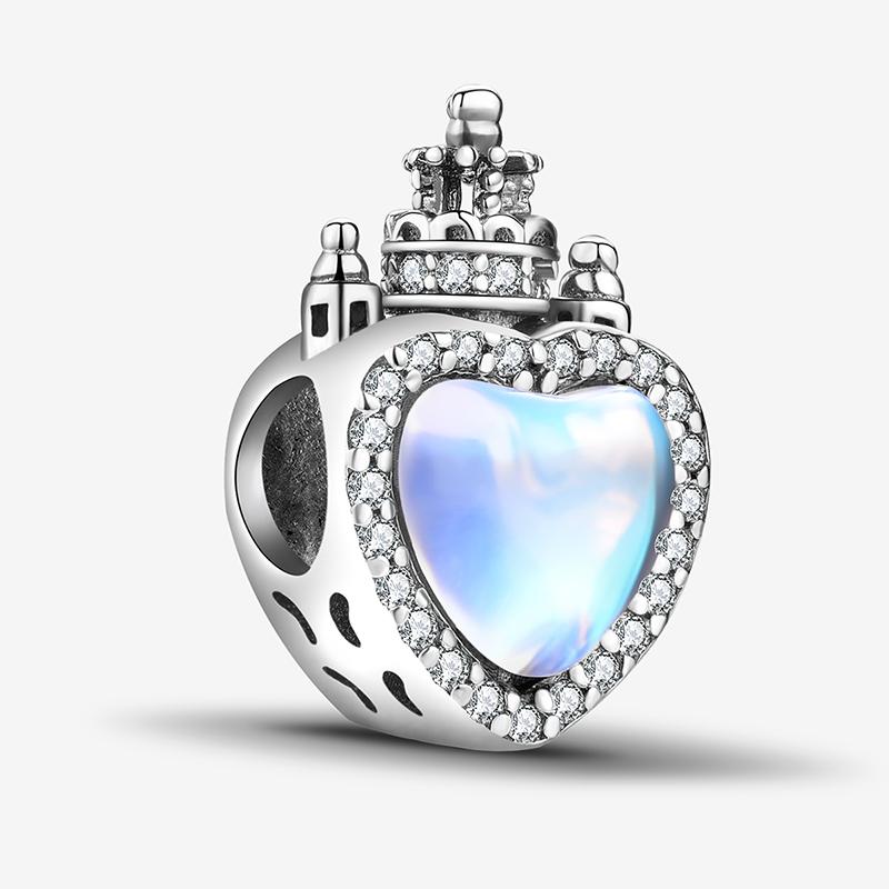 Медные сверкающие бусины-шармы «Сияющая любовь» с круглым цирконом, подходят для оригинального браслета-ожерелья Pan, медные женские украшения