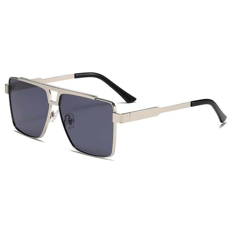 New Metal Double Beam Square Frame Women Sunglasses High Quality Men Aviator Sun Glasses Fashion Luxury Brand Designer Eyewear