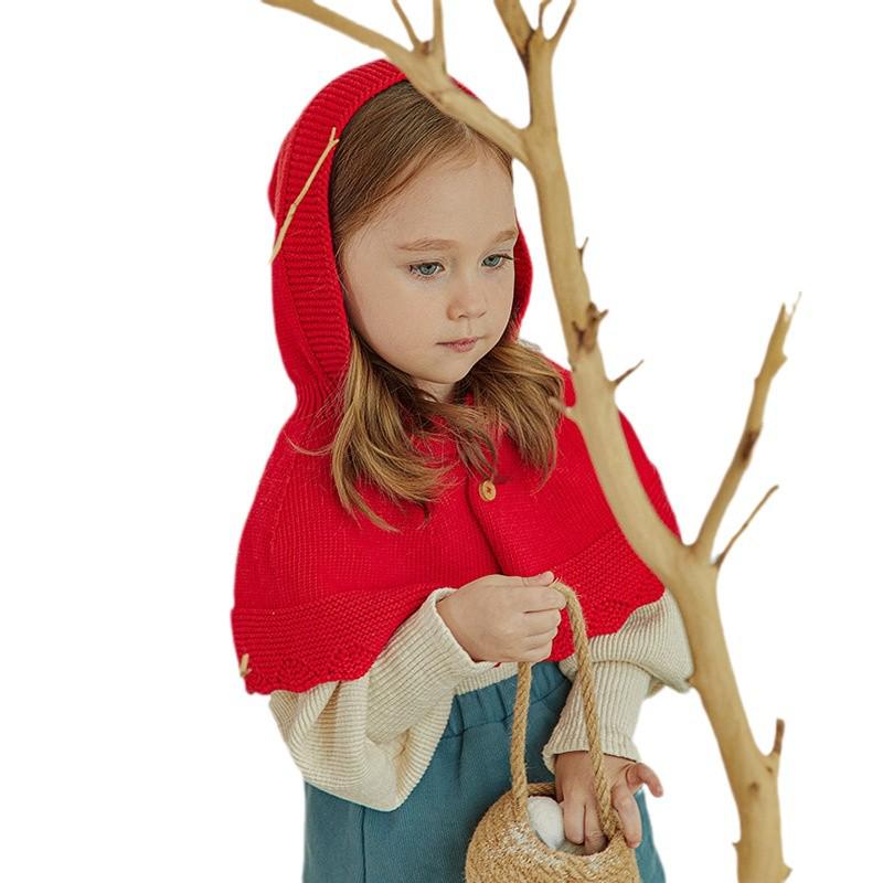 Зима 2023 Милая мультяшная шапка-свитер для девочек - Универсальная, модная красная шапка для рождественских праздников
