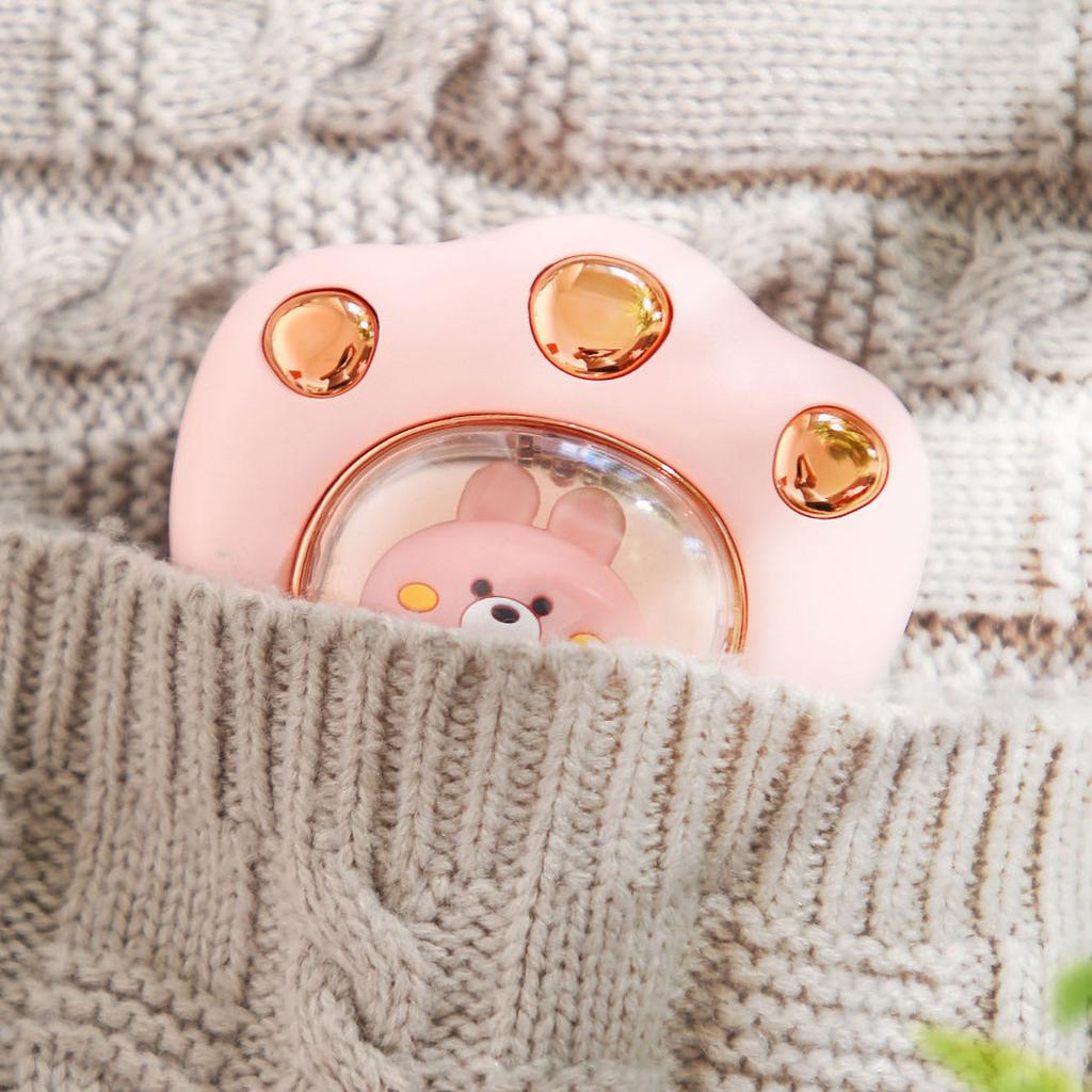 1200 мАч Мультяшная грелка для рук Мини Портативная USB Перезаряжаемая Грелка для рук 3 уровня нагрева Ночник с ремешком для руки Зима