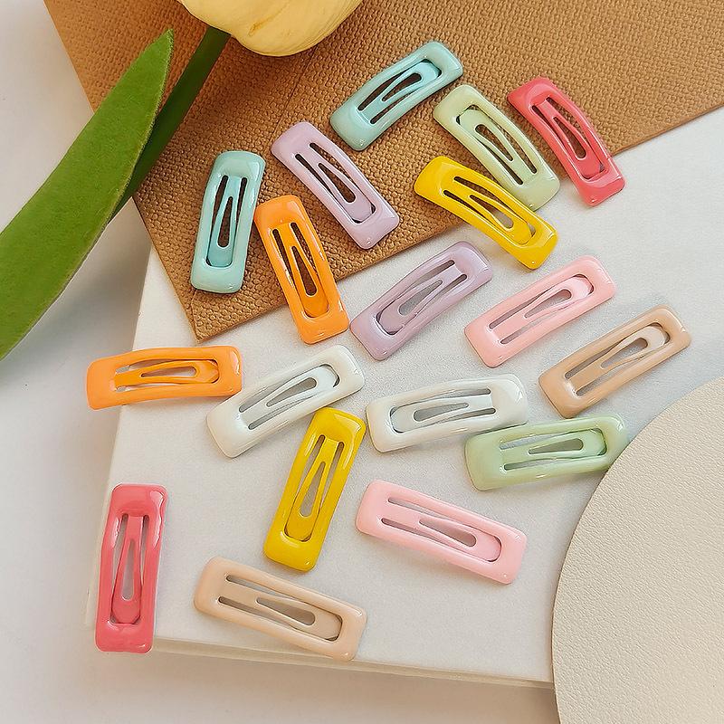 Mini Square Clip 3cm Sweet BB Clip Candy Color Summer Children's Broken Hair Macaron Color Side Clip Hairpin Hair Accessories