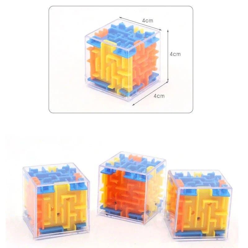 3D лабиринт, волшебный куб, прозрачный шестигранный куб-головоломка, катящийся мяч, игра-лабиринт, игрушки для детей, развивающие