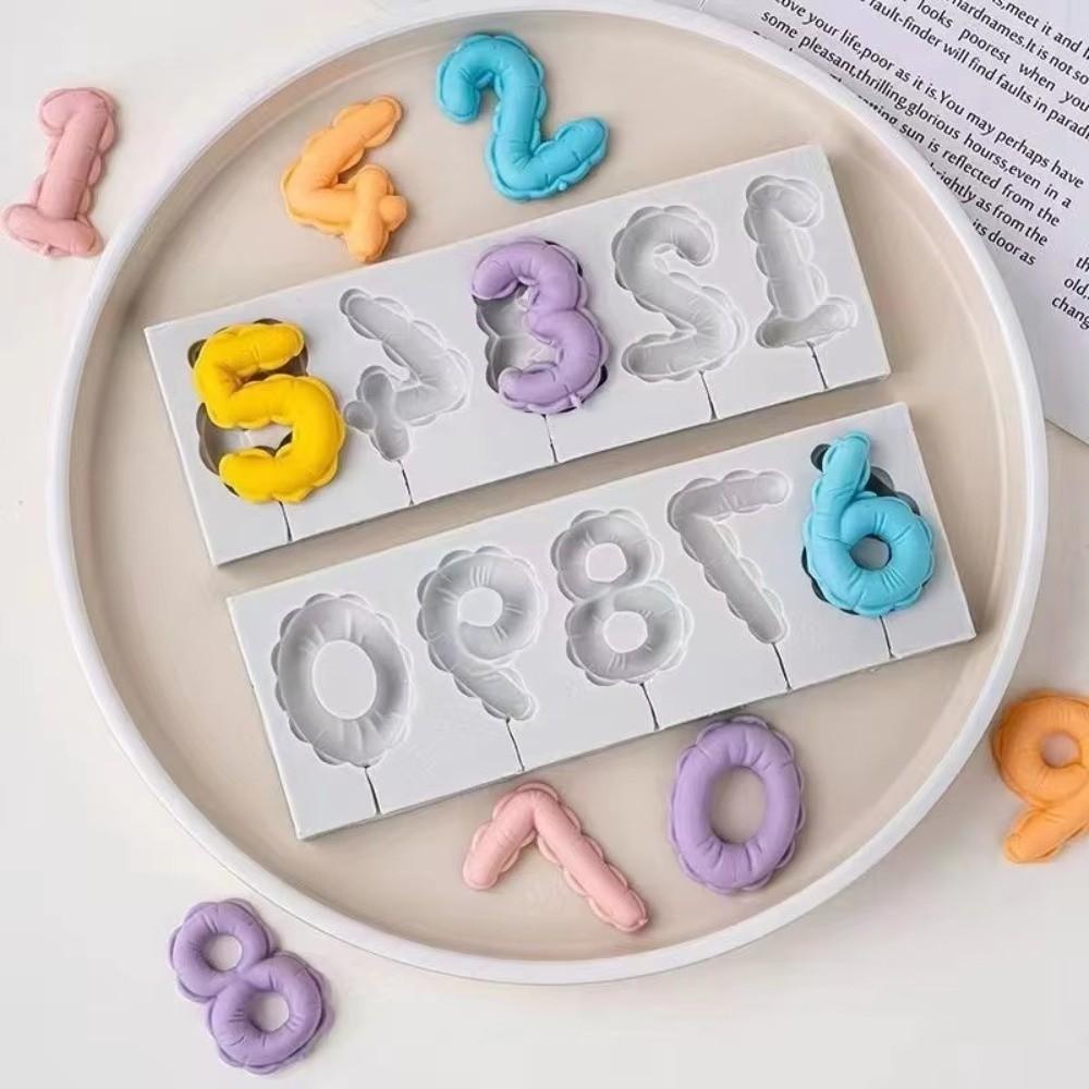 Food Grade Fondant Cake Decorating Mold Lollipop Shape Resin Clay Mold Creative DIY Number Mold