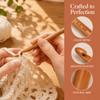 12 Pcs Ergonomic Handle Crochet Hooks Carbonized Bamboo Knitting Needles Set  For Handmade DIY