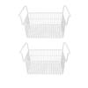 2Pcs Freezer Organizer Bins Steel Wire Large Capacity Strong Bearing Freezer Basket with Handle for Closet Countertops
