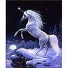 Алмазная вышивка Мозаика Наборы для рисования Настенный крест Стикер Серебристый Белый Единорог Картина Домашний декор