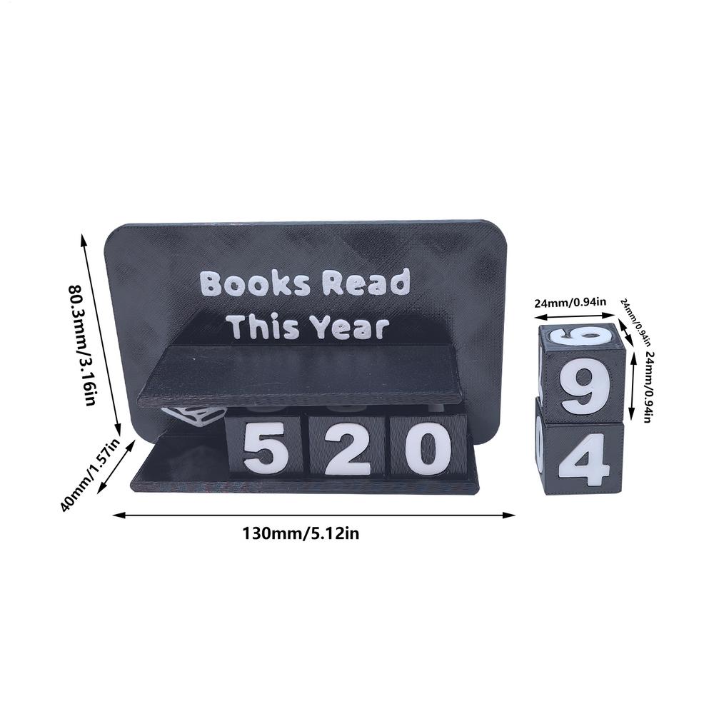 Book Counter Sign Reading Goal Number Books Read This Year Counter Home Decor For Bookshelves Lovers Women Farmhouse Living Room