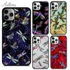 Colorful Dragonfly Phone Case for iPhone 11 12 13 14 Pro Max Mini X XR XS SE 2020 6S 7 8 Plus Samsung Galaxy S21 S22 Cover Shell