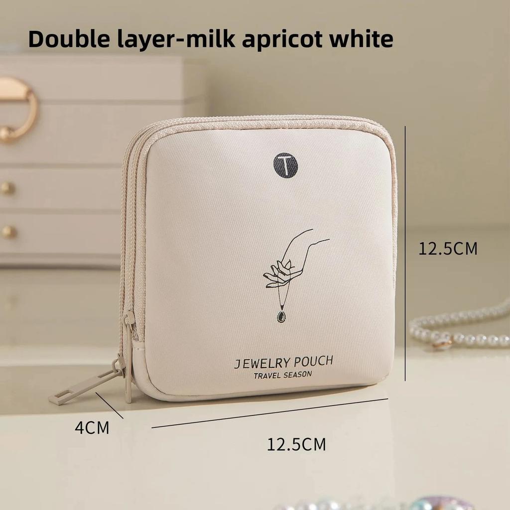 Portable Multi-layer Jewelry Storage Bag PU Small Large Capacity Multi-functional Accessory Lipstick Organizer Bag for Travel