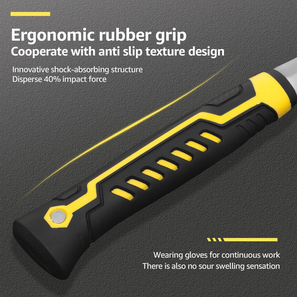 Молоток для скалывания весом 14 унций, сталь с высоким содержанием углерода, сварочный молоток для скалывания с нескользящей эргономичной рукояткой для шлифовки заусенцев