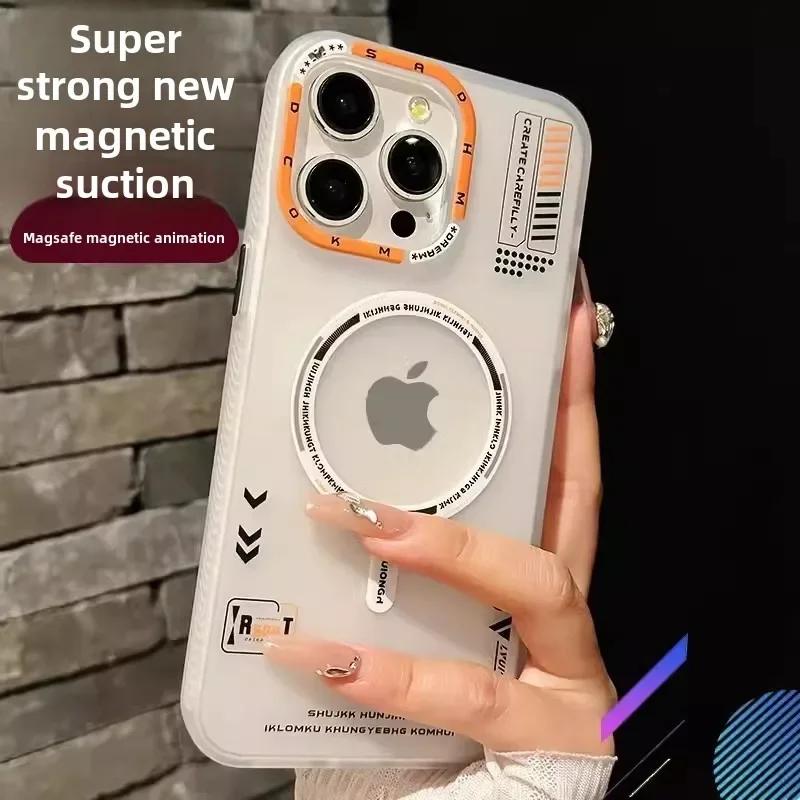 Матовый магнитный чехол для телефона для iPhone 17 16 15 14 13 Pro Max Air Magsafe Беспроводная зарядка Матовый металлический ободок для камеры Крышки кнопок