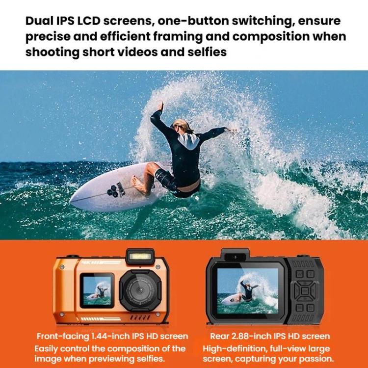 D50 IP68 Водонепроницаемая Селфи-Камера с Двумя Экранами HD Наружная и Подводная Камера