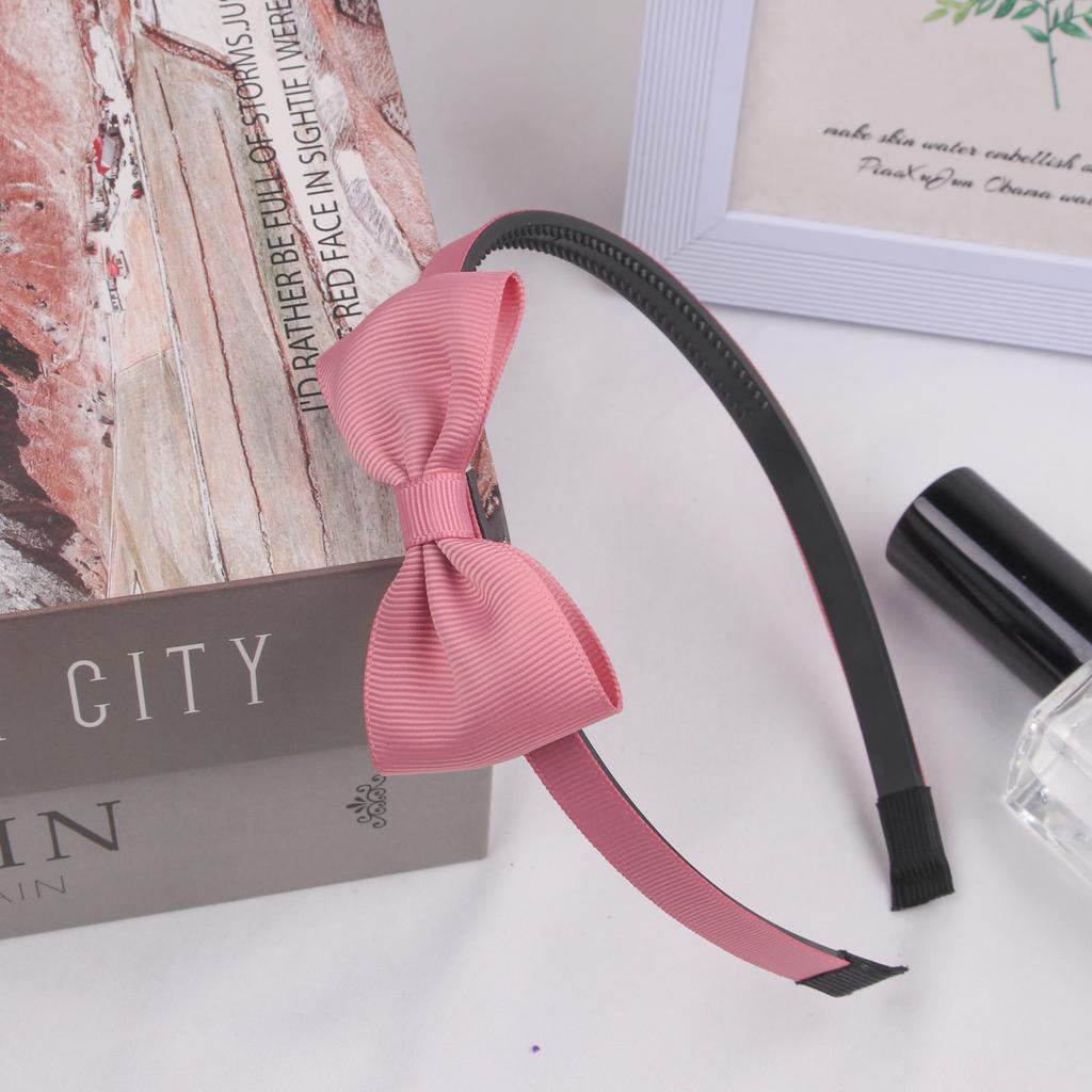 1PC Grosgrain Ribbon Hair Bows Headbands Girls Plastic Hairbands 3inch Bows Headband Children Kids Fashion Hair Aceessories