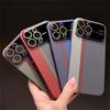 Luxury Large Camera Glass Camera Protection Carbon Fiber Case for IPhone 11 12 13 14 Pro Max Matte PC Hard Shockproof Cover