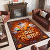 Halloween Theme Crystal Velvet Floor Rug Personalized Custom Name Text Warm Carpet Home Decoration