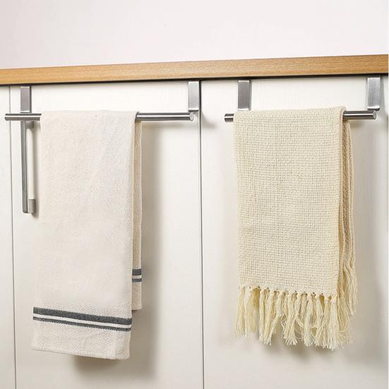 Наддверная вешалка для полотенец для дверцы шкафа, регулируемая длина, органайзер для полотенец в ванной
