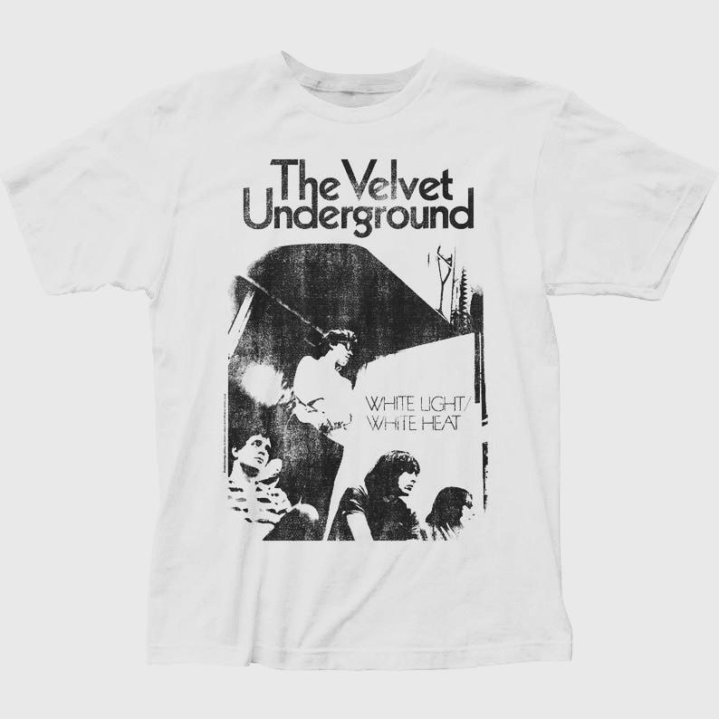 Классический Постер The Velvet Underground Футболка с коротким рукавом Рок Панк Повседневная Свободная Круглый вырез Уличная Мода Унисекс