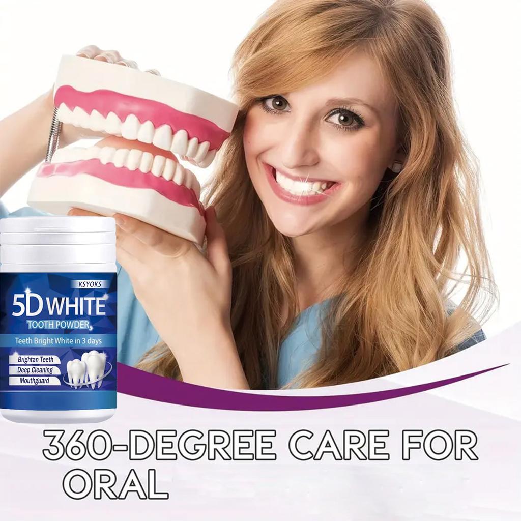 5D ярко-белый зубной порошок, глубокая очистка, защита зубов, свежее дыхание, отбеливание зубов