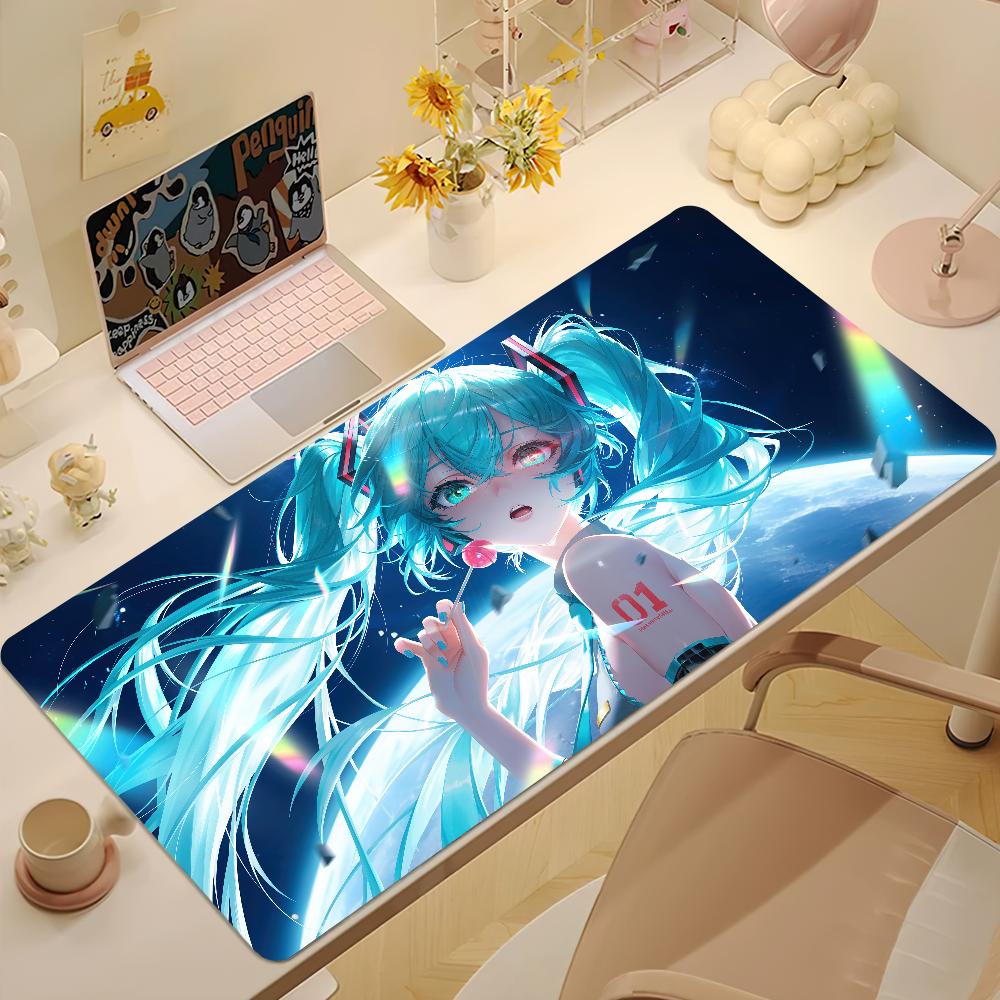 Виртуальный японский MMiku Кавайный Милый Коврик для Мыши Нескользящий Утолщенный Коврик для Мыши Большой Замок по Краю для Письма Офисный Студенческий Игровой Коврик