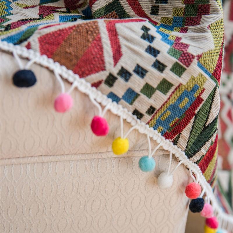 Роскошные жаккардовые шторы ручной работы - сертифицированные OEKO-TEX геометрические шторы в стиле бохо для кухонь шеф-поваров и эркерных помещений