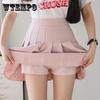 Весна-лето, корейская юбка, шорты, женская сексуальная мини-юбка с высокой талией, школьная короткая плиссированная кавайная японская розовая юбка, женская