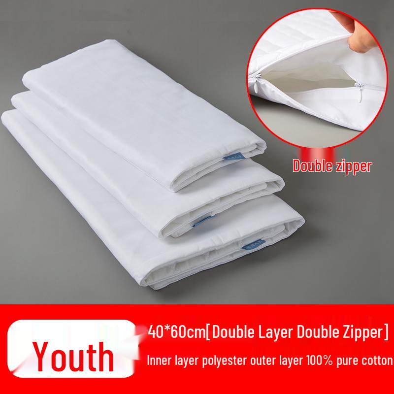 Наволочка для подушки с гречневой лузгой: Чистый хлопок, Двойная молния, Утолщенный, Безопасный для детей мешок для наполнителя подушки, Домашний текстиль.