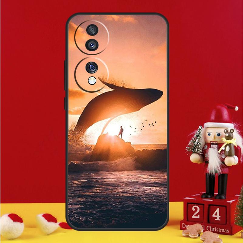 Волшебный чехол 'Летающий кит' для Honor Magic 5 6 7 8 Pro Honor 200 400 50 70 90 Lite X8b X8c X9a X9b X9c Win RT Чехол